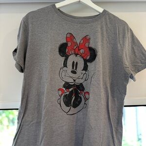 Disney Gray Minnie Mouse Short Sleeve Tee
